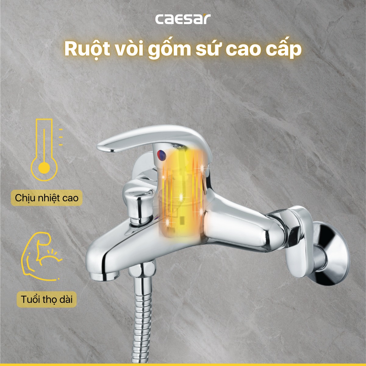 Bộ vòi sen tắm nóng lạnh Caesar S360C - 13
