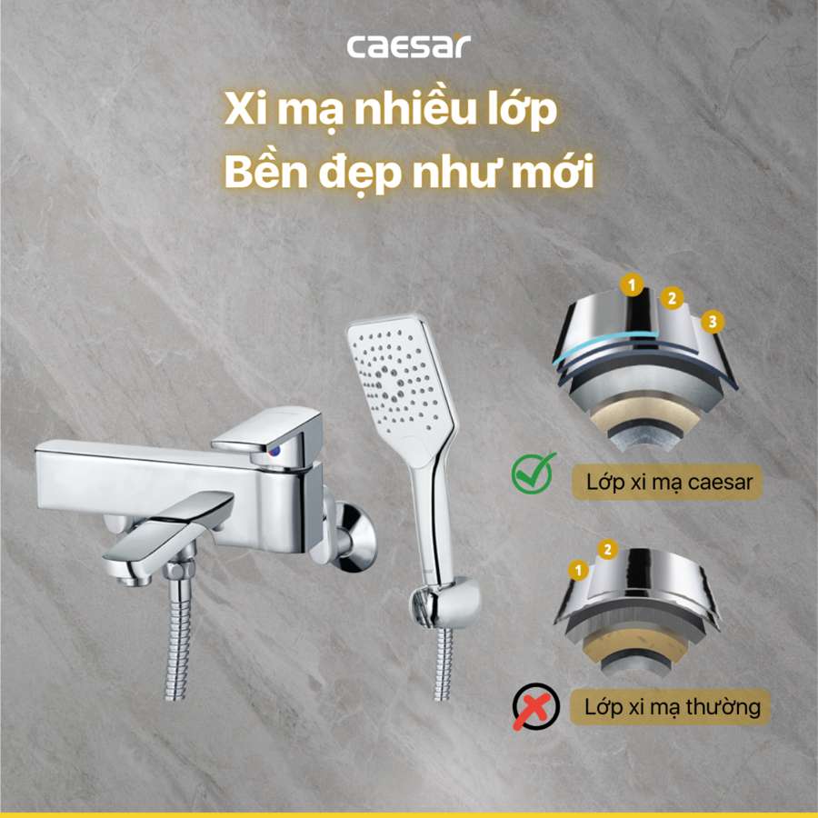Bộ vòi sen tắm nóng lạnh Caesar S553C - 12