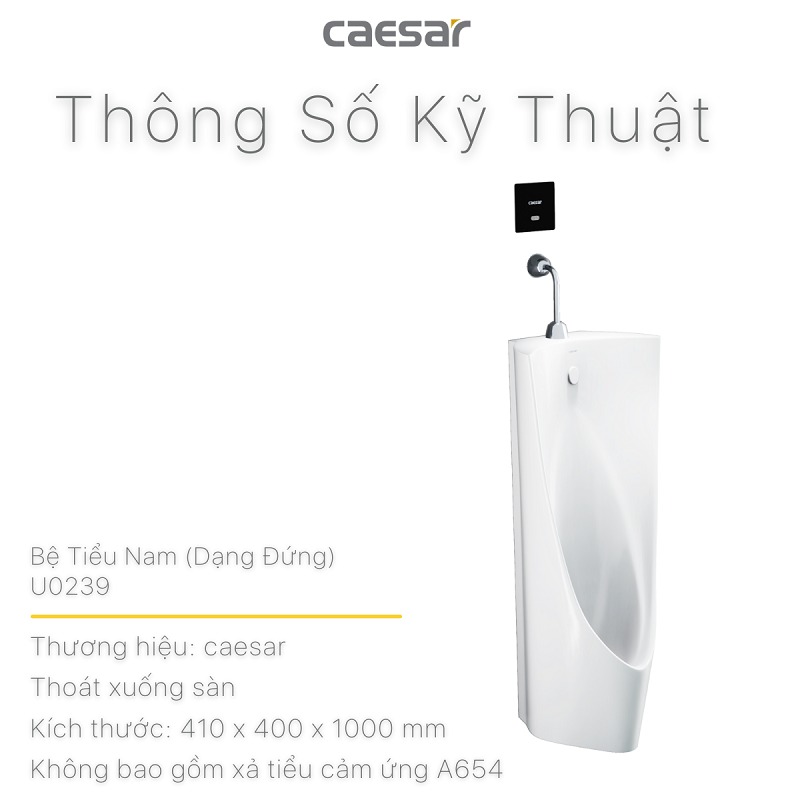 Bồn tiểu đứng thoát xuống sàn Caesar U0239 - 12