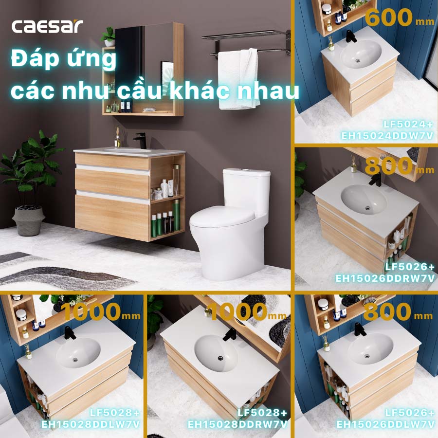 Bộ tủ lavabo Caesar LF5026+EH15026DDRW7V - 10