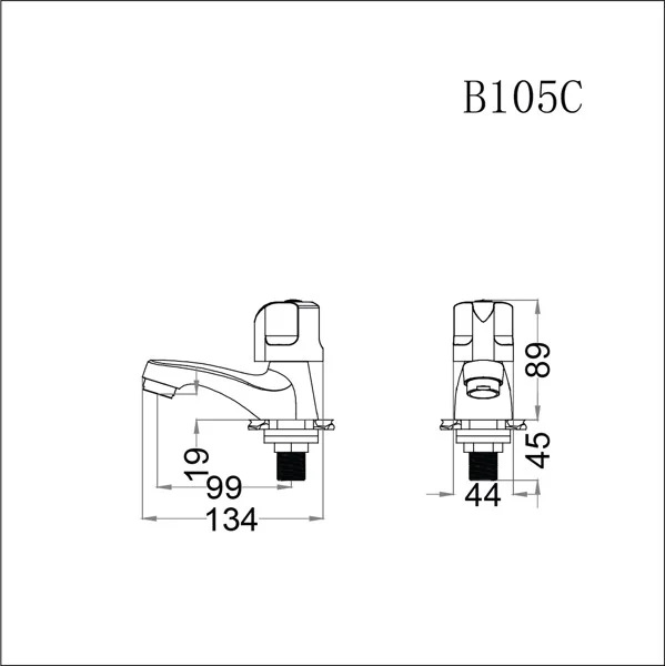 Vòi chậu lavabo lạnh Caesar B105C - 13