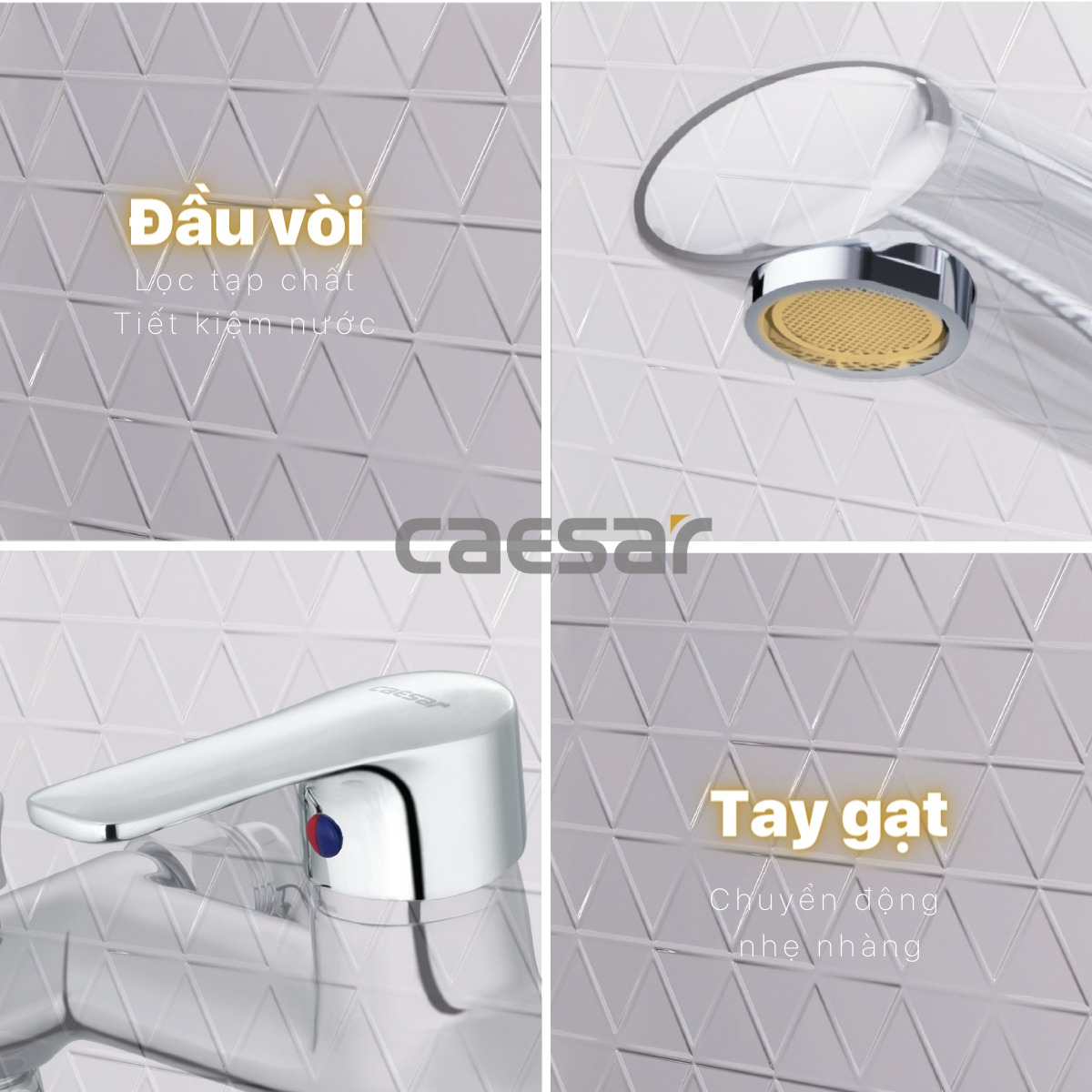 Bộ vòi sen tắm nóng lạnh Caesar S433C - 15