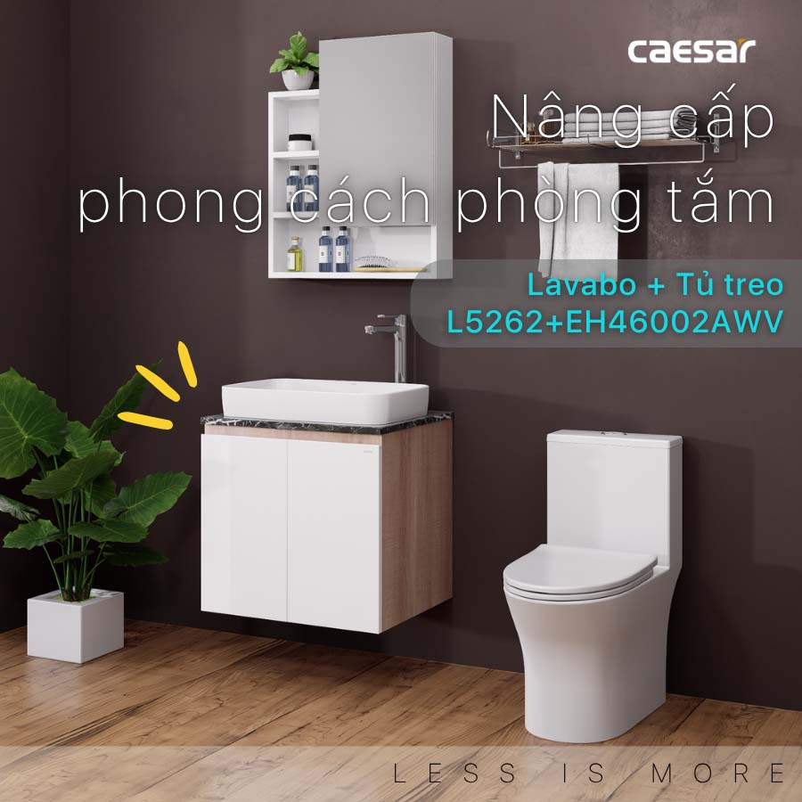 Bộ tủ lavabo Caesar L5262+EH46002AWV - 2