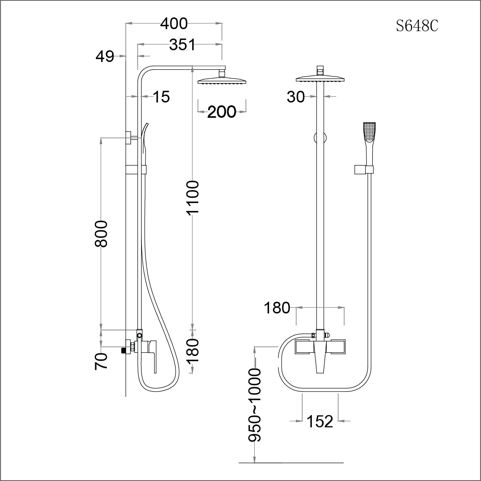 Bộ sen tắm cây nóng lạnh Caesar S648C - 23