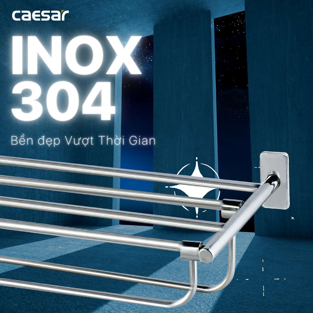 Kệ treo khăn inox Caesar ST881 - 5