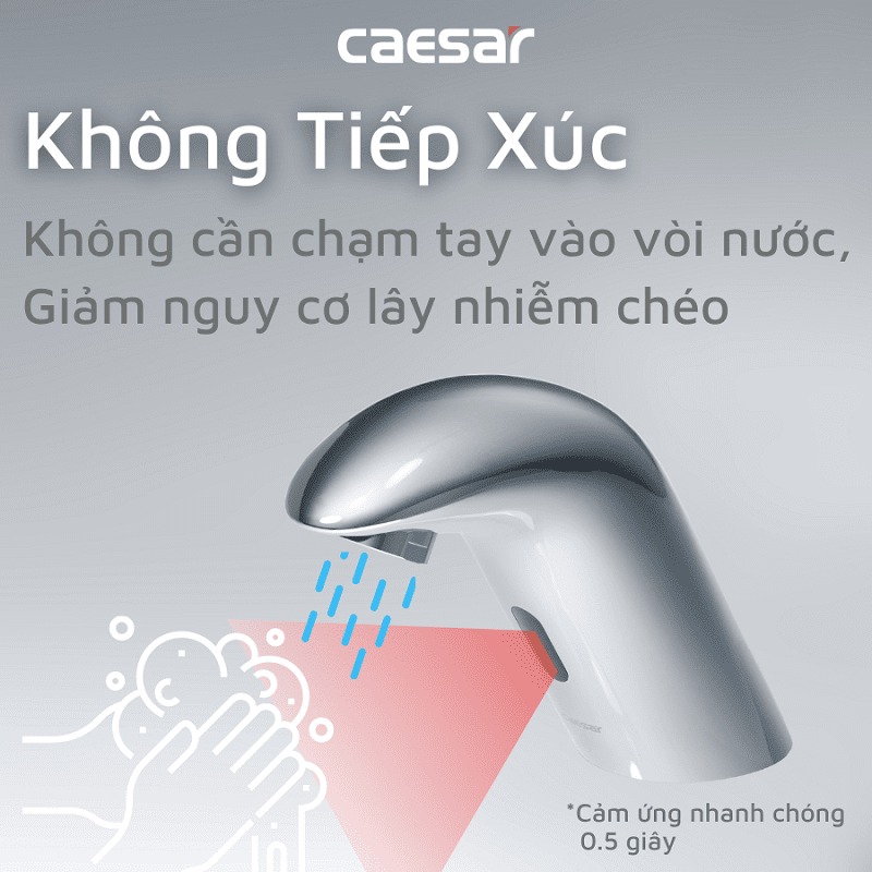 Vòi chậu lavabo cảm ứng nước lạnh Caesar A910 - 13