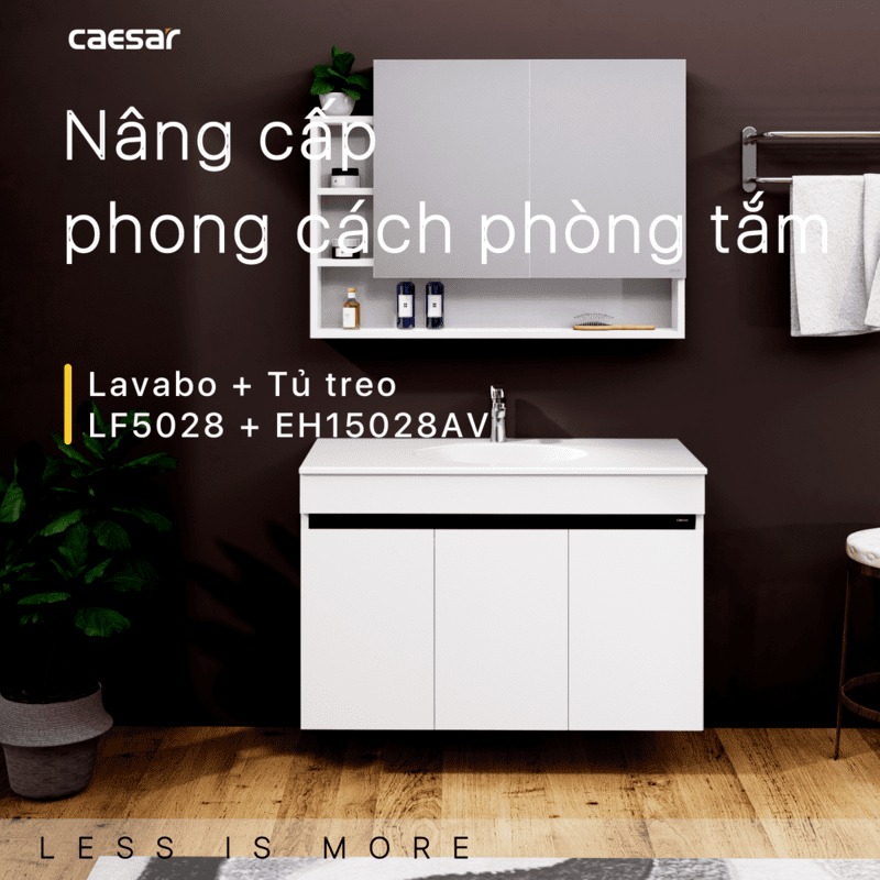 Bộ tủ lavabo Caesar LF5028+EH15028AV - 4