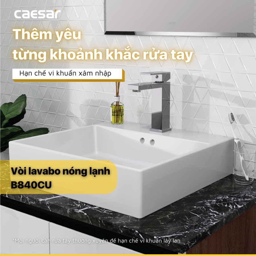 Vòi chậu lavabo nóng lạnh Caesar B840CU - 3