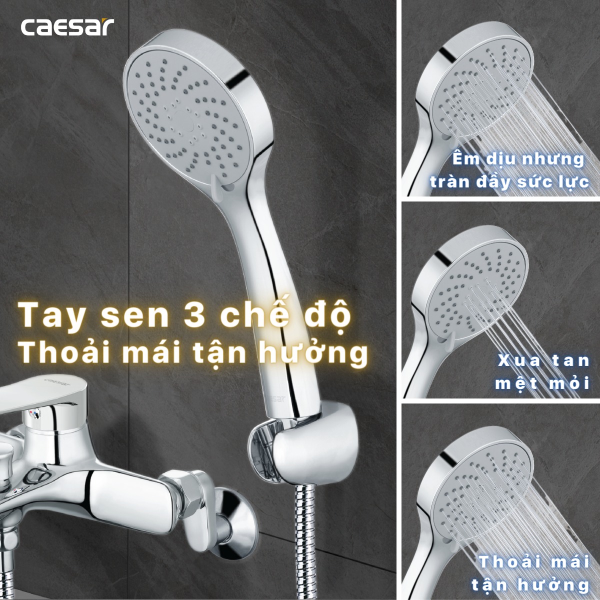 Bộ vòi sen tắm nóng lạnh Caesar S563C - 4