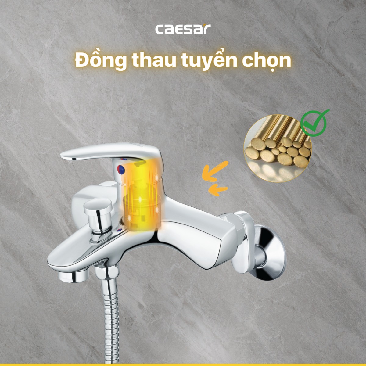 Bộ vòi sen tắm nóng lạnh Caesar S173C - 12