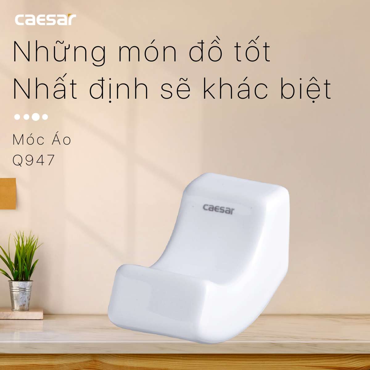 Móc áo đơn bằng sứ Caesar Q947 - 5