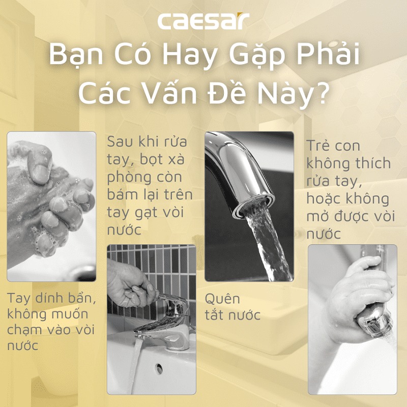 Vòi chậu lavabo cảm ứng nước lạnh Caesar A911 - 14