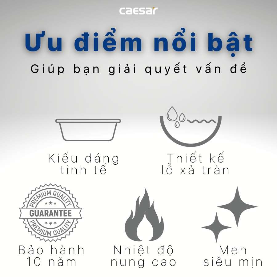 Chậu lavabo dương vành Caesar L5019 - 10