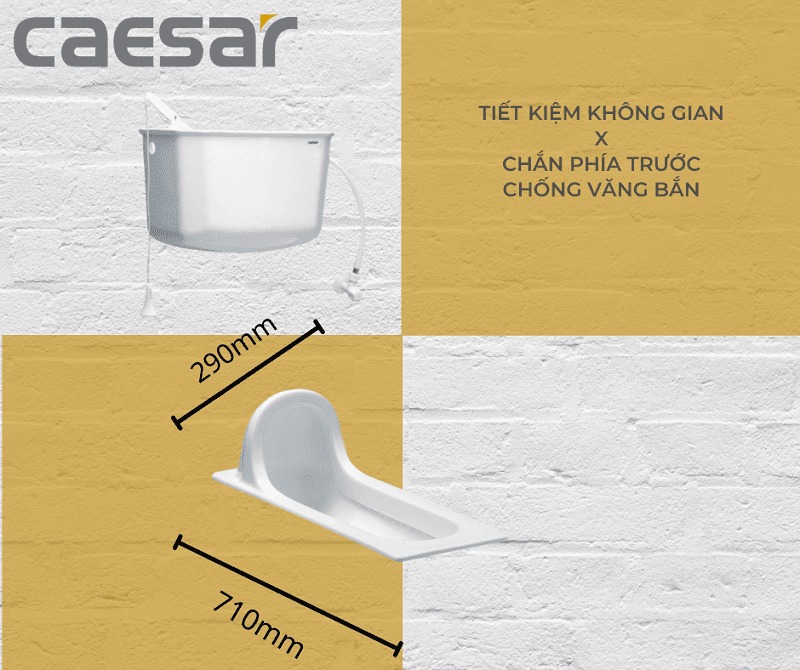 Bồn cầu xí xổm Caesar CS1280 - 4