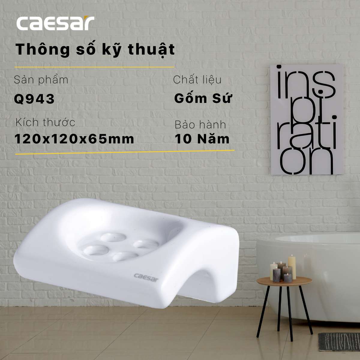 Kệ để bàn chải răng sứ Caesar Q943 - 9