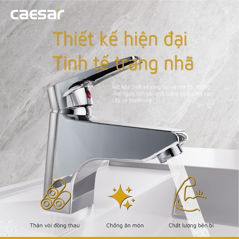 Vòi chậu lavabo nóng lạnh Caesar B400CU - 9