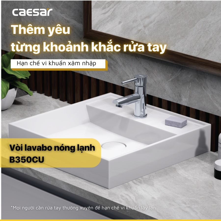 Vòi chậu lavabo nóng lạnh Caesar B350CU - 7