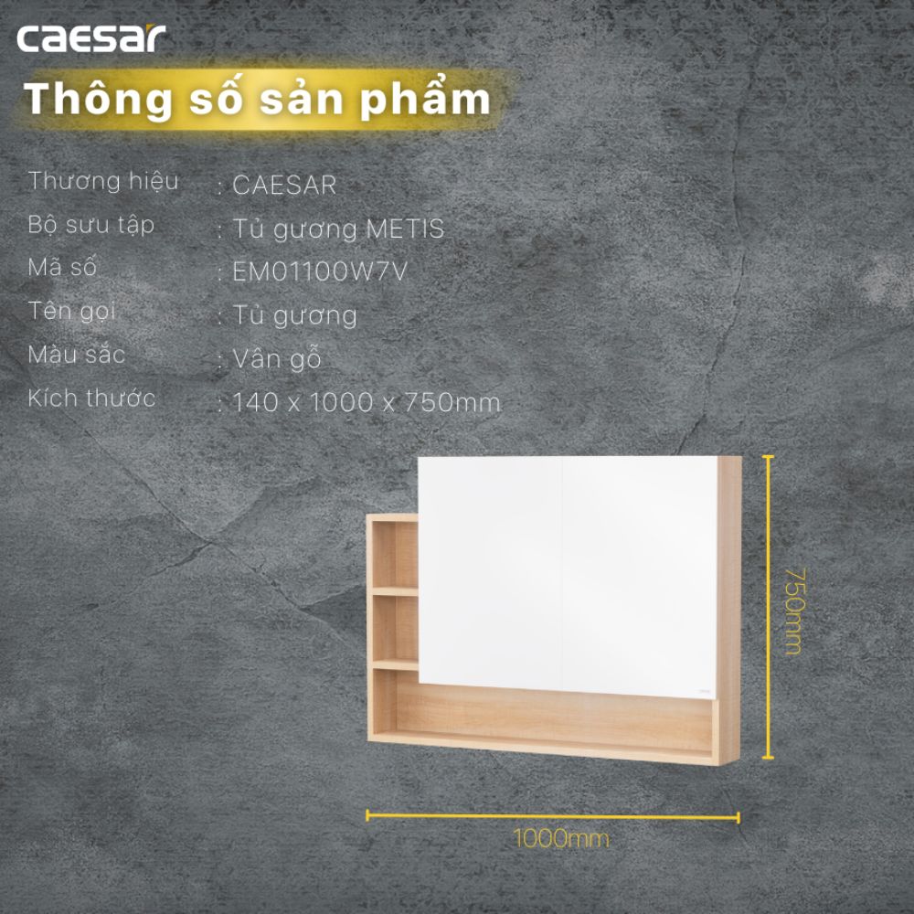 Tủ gương Caesar EM01100W7V - 9