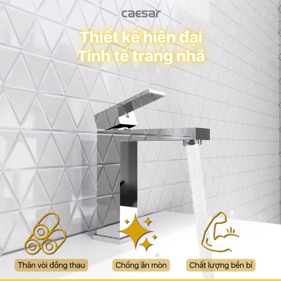 Vòi chậu lavabo nóng lạnh Caesar B840CU - 6