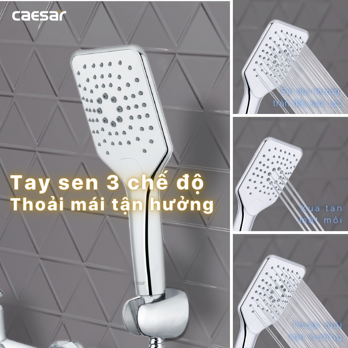 Bộ vòi sen tắm nóng lạnh Caesar S843C - 19