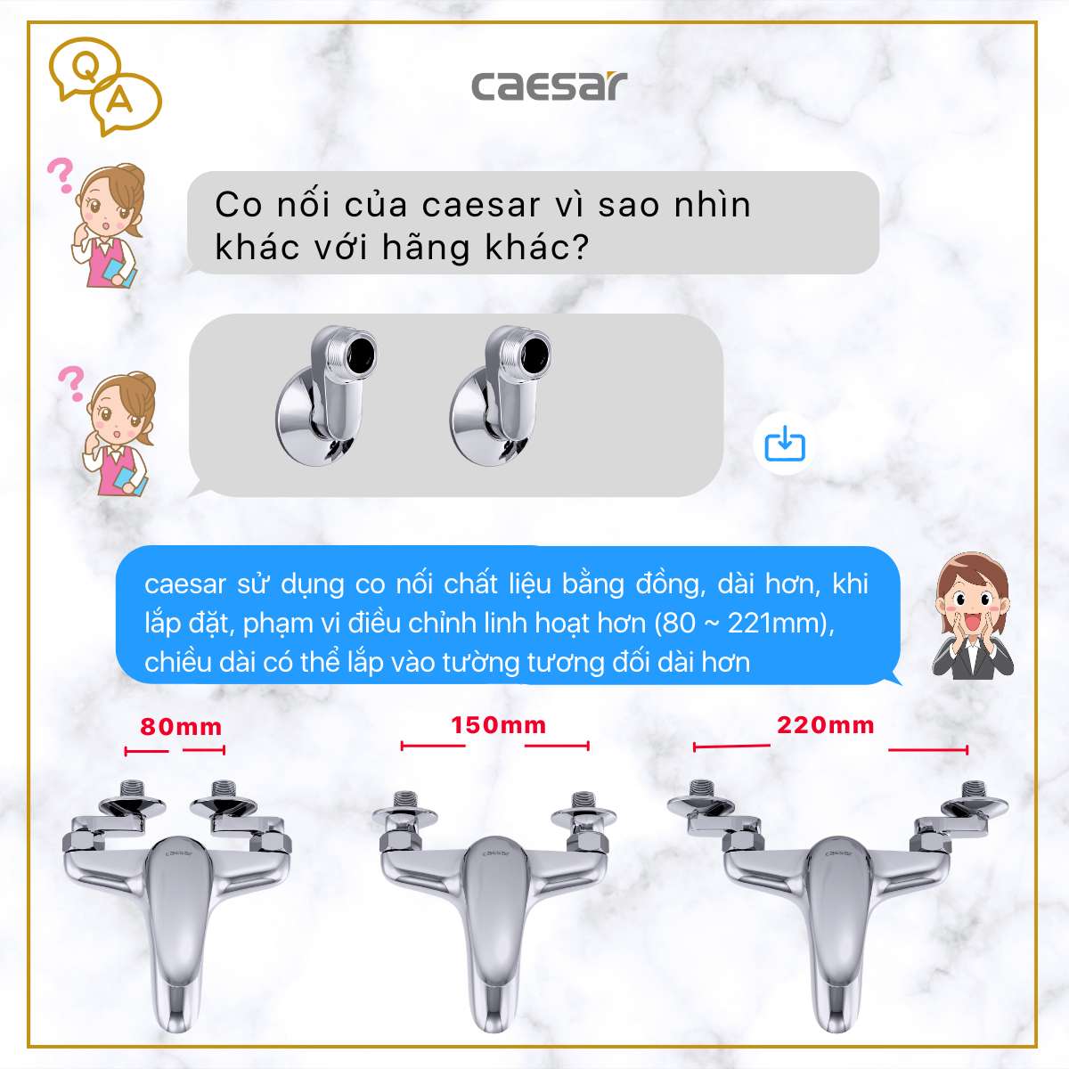Bộ vòi sen tắm nóng lạnh Caesar S203C - 18