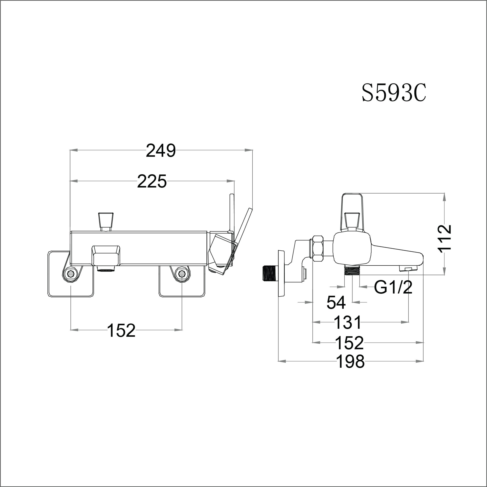 Bộ vòi sen tắm nóng lạnh Caesar S593C - 3