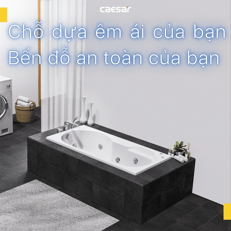 Bồn tắm xây 1m7 massage Caesar MT0370 - 7