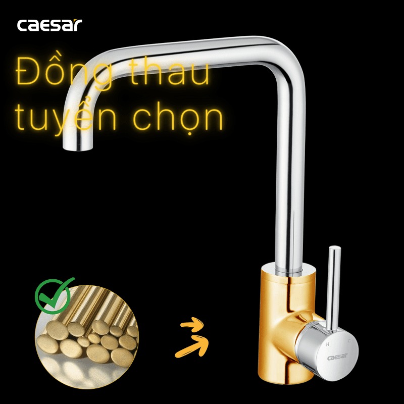 Vòi bếp nóng lạnh Caesar K685C - 20