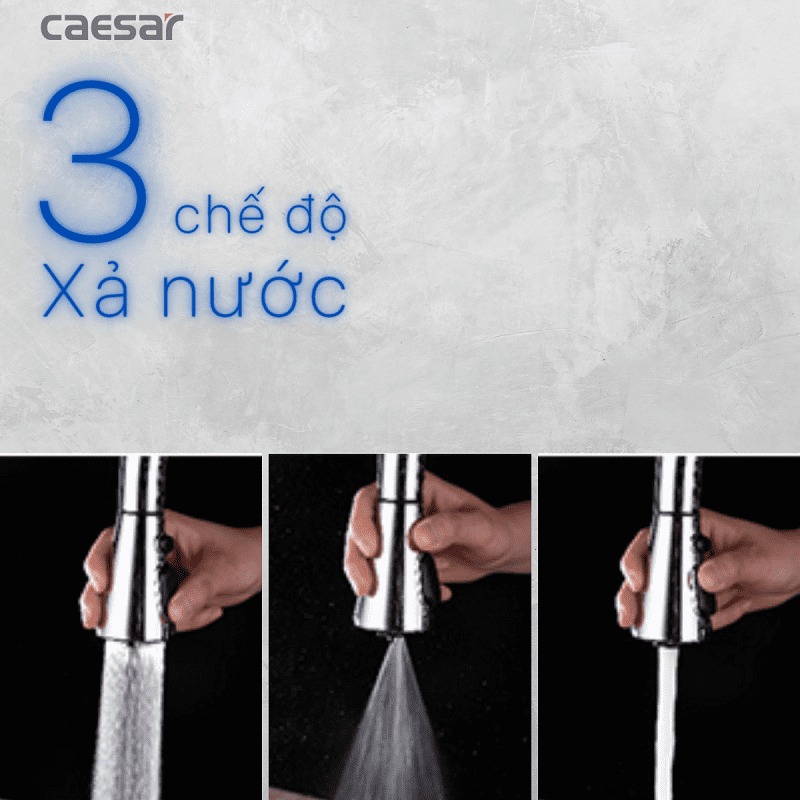 Vòi bếp dây rút nóng lạnh Caesar K905C - 23