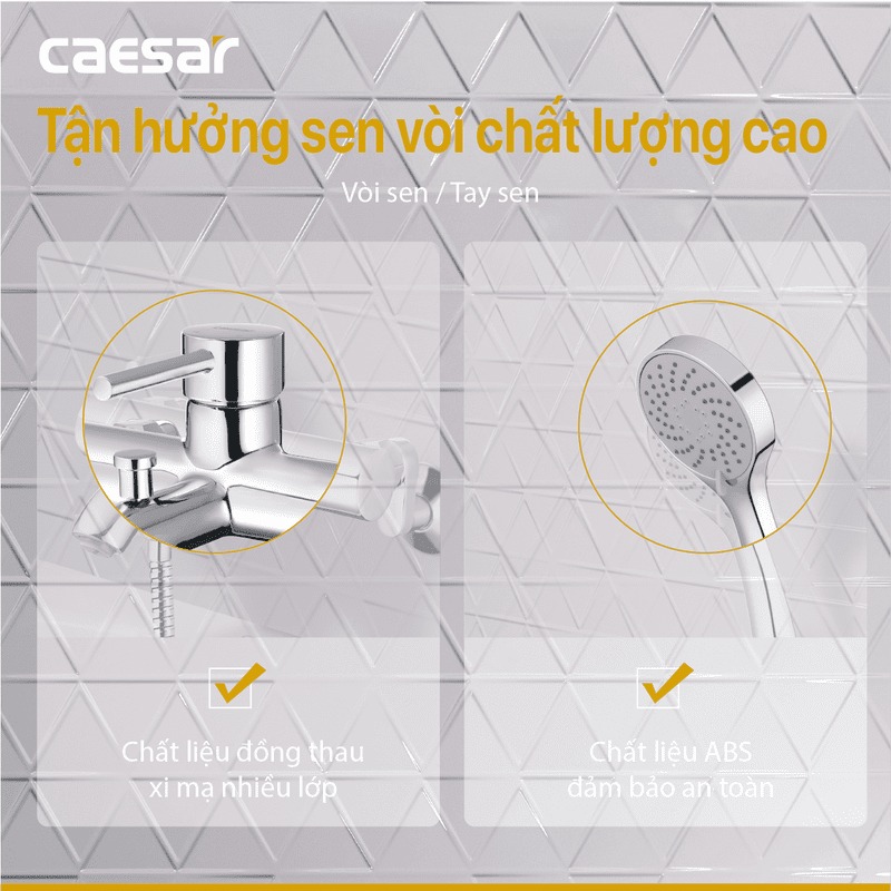 Bộ vòi sen tắm nóng lạnh Caesar S523C - 13