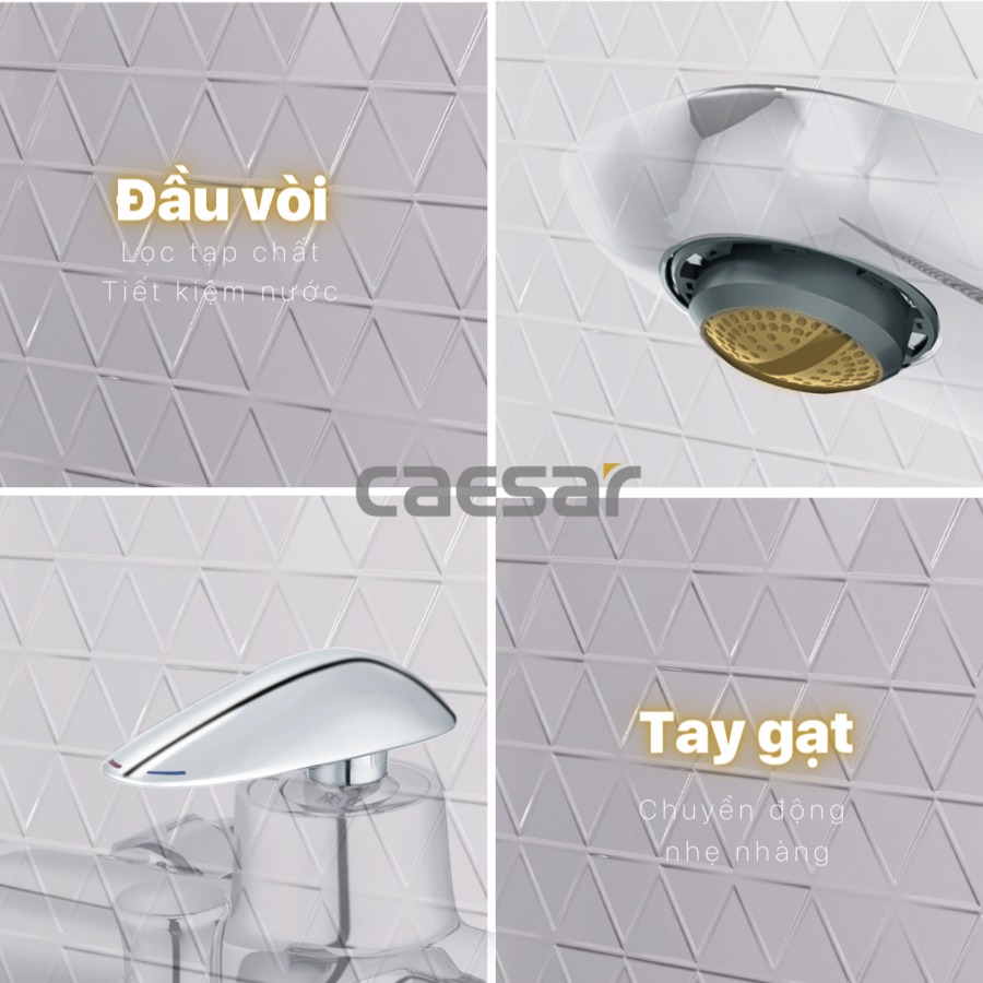Bộ vòi sen tắm nóng lạnh Caesar S813C - 16
