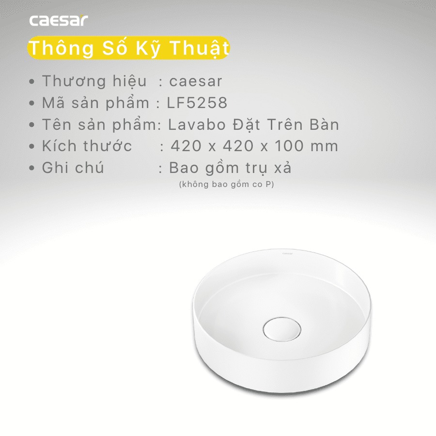 Chậu lavabo đặt bàn Caesar LF5258 - 23