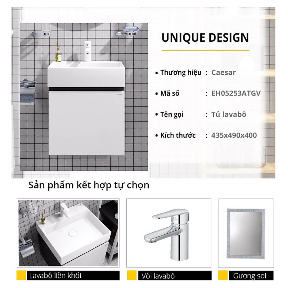 Tủ lavabo Caesar EH05253ATGV - 10