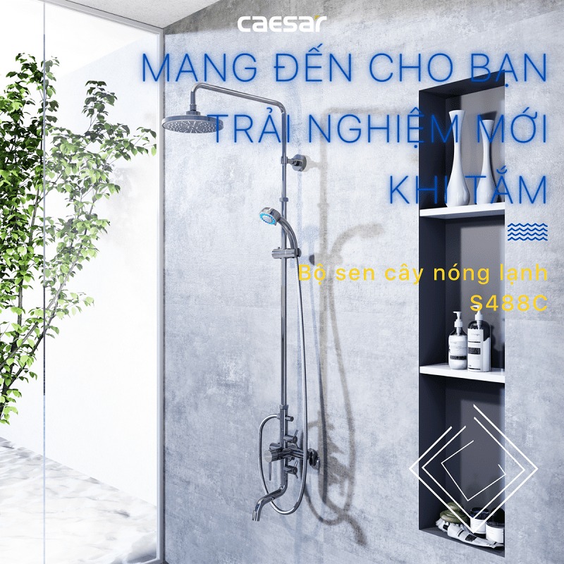 Bộ sen tắm cây nóng lạnh Caesar S488C - 3