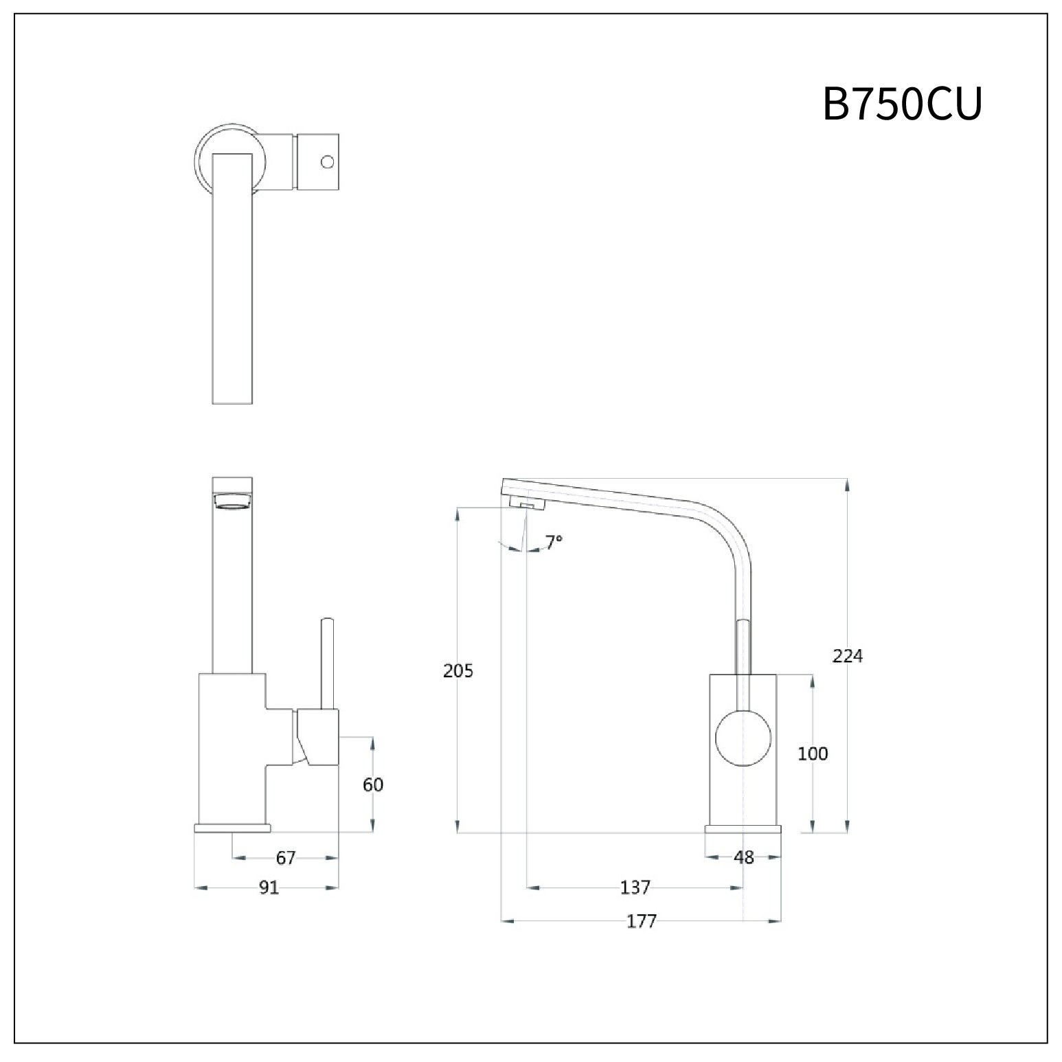 Vòi chậu lavabo nóng lạnh Caesar B750CU - 15