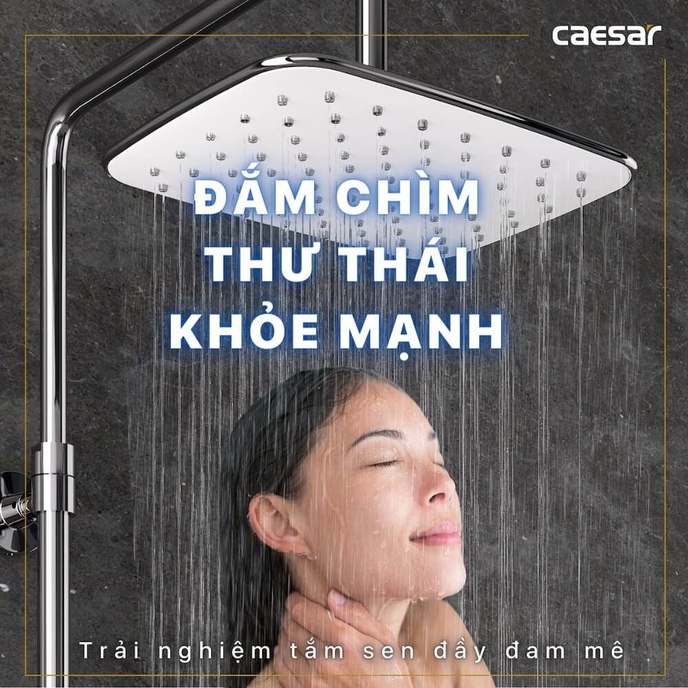 Bộ sen cây tắm đứng nóng lạnh Caesar BS127+S173C - 16