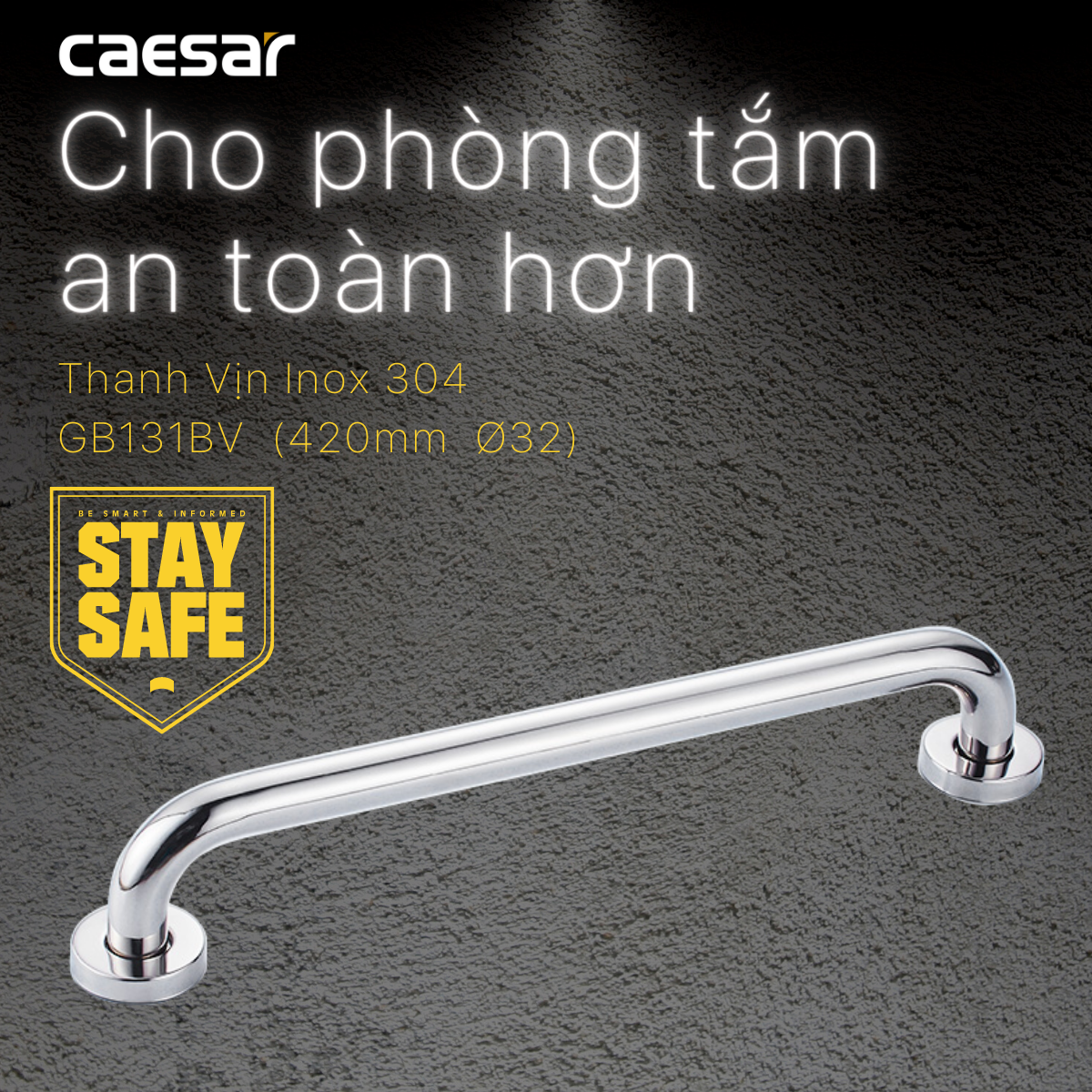 Thanh tay vịn inox Caesar GB131BV - 7