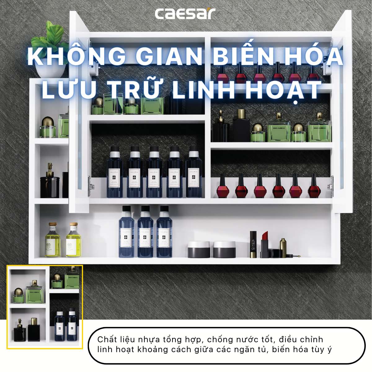 Tủ gương Caesar EM01100V