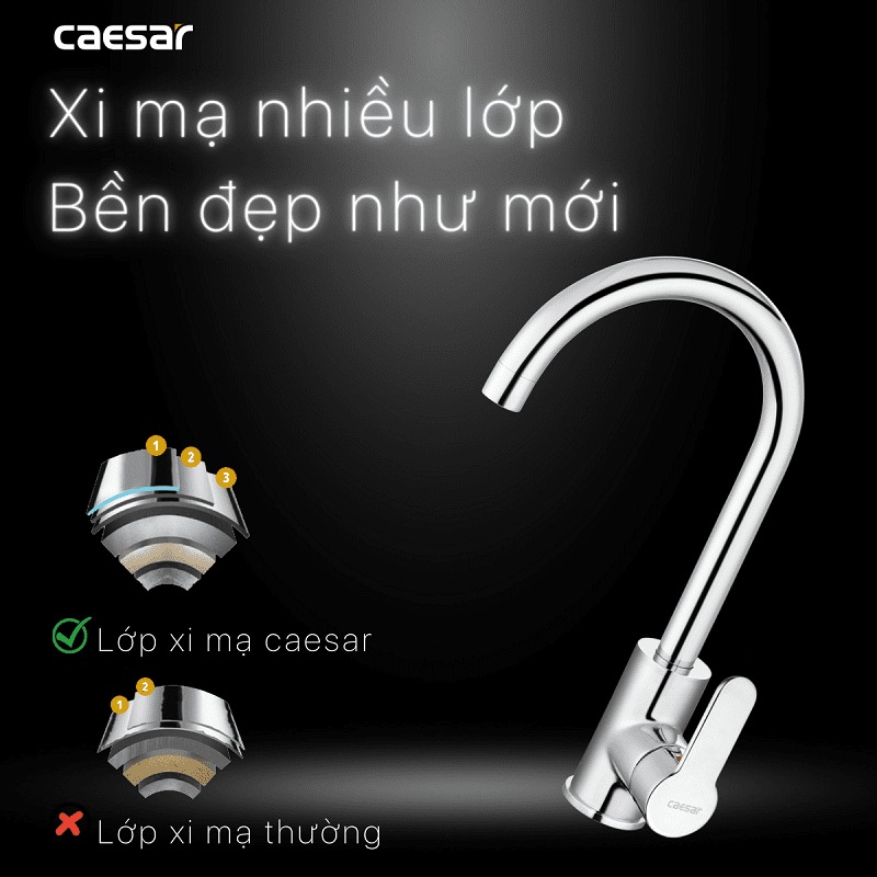 Vòi bếp nóng lạnh Caesar K415C - 21