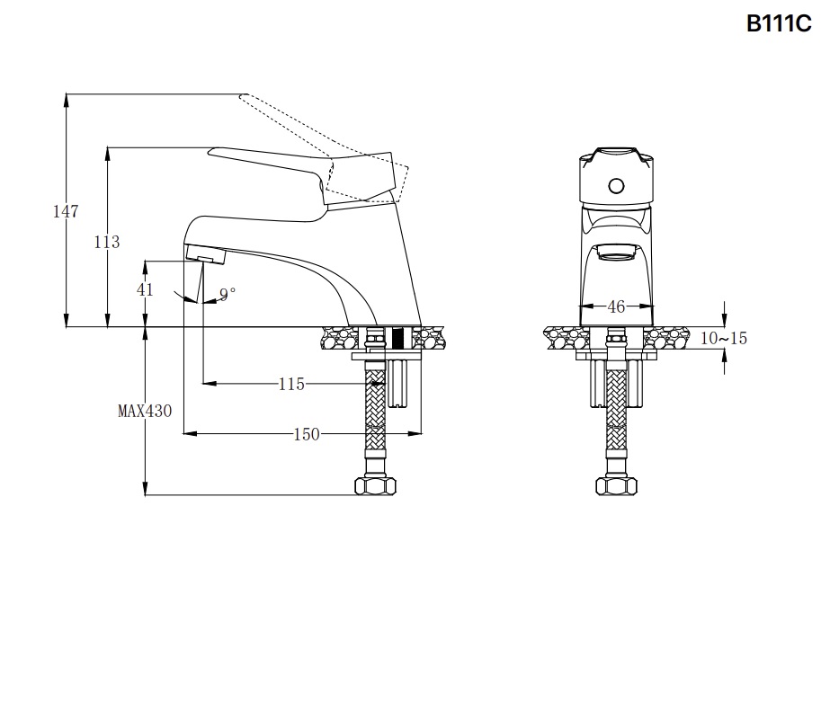 Vòi chậu lavabo lạnh Caesar B111C - 11