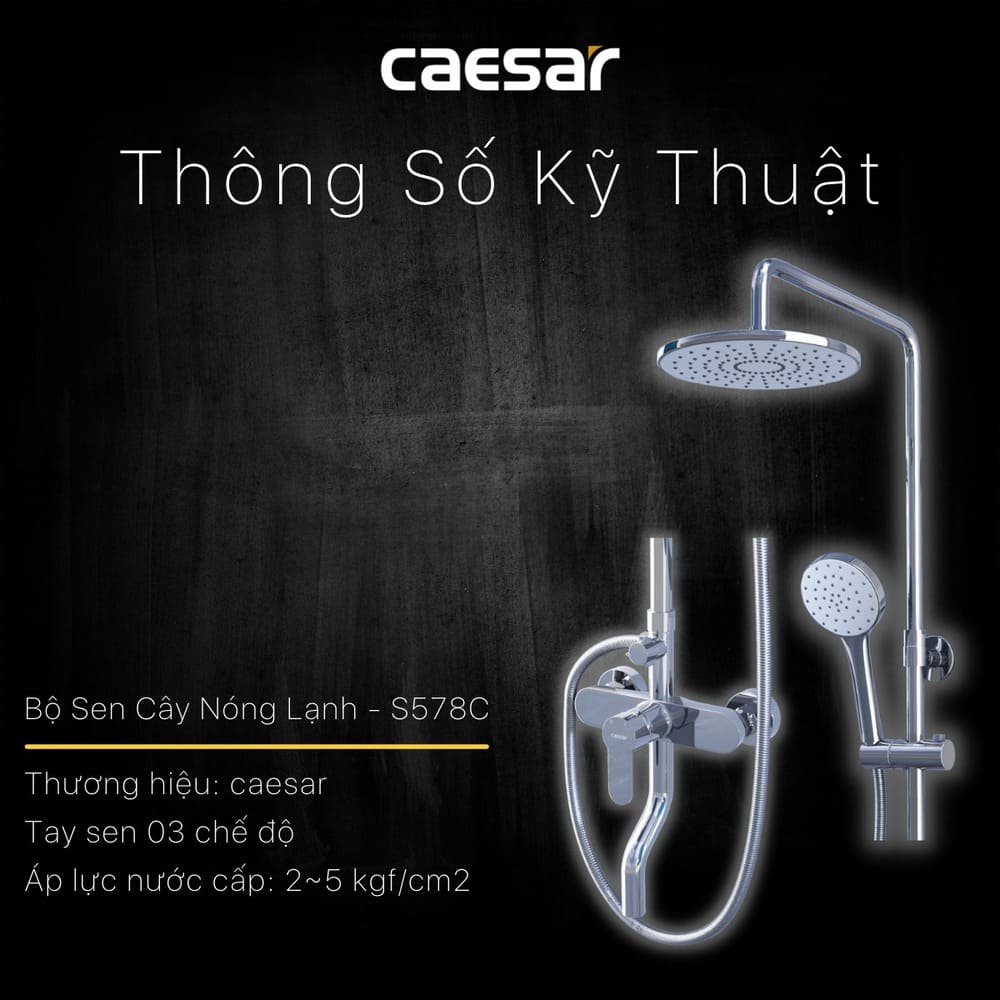 Bộ sen tắm cây nóng lạnh Caesar S578C - 16