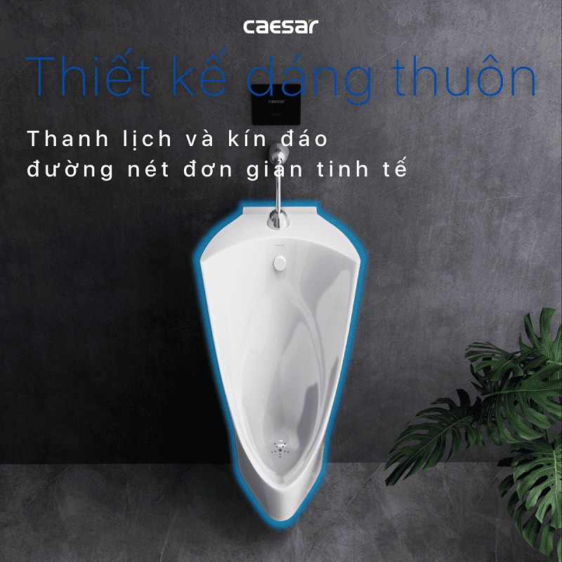 Bồn tiểu nam treo tường thoát ngang Caesar U0235 - 8