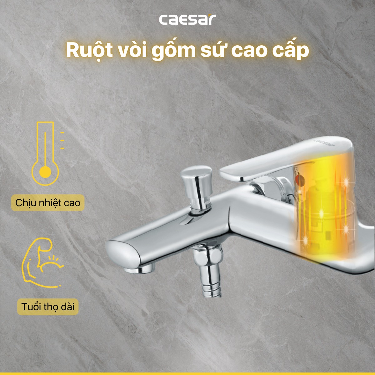 Bộ vòi sen tắm nóng lạnh Caesar S433C - 14