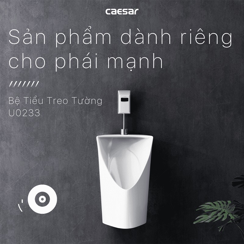Bồn tiểu nam treo tường thoát ngang Caesar U0233 - 3