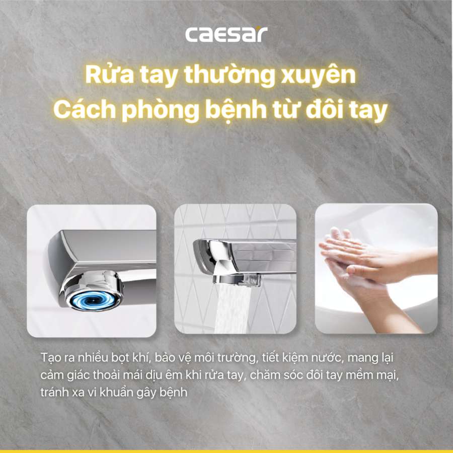 Vòi chậu lavabo nóng lạnh Caesar B550CU - 9
