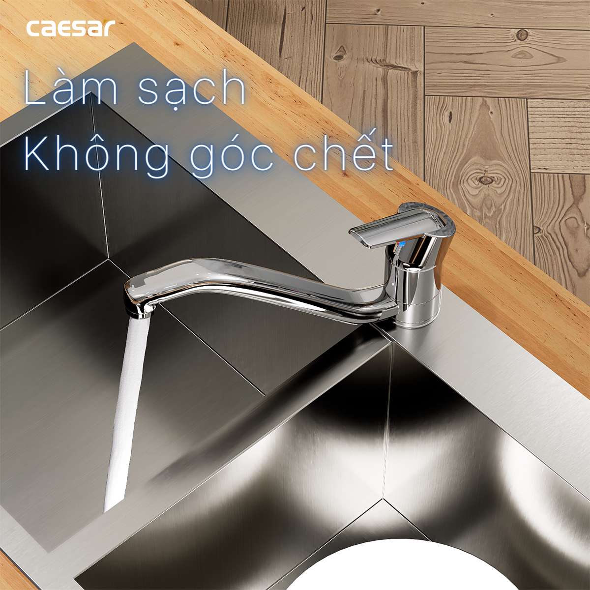 Vòi bếp nóng lạnh Caesar K375C - 14