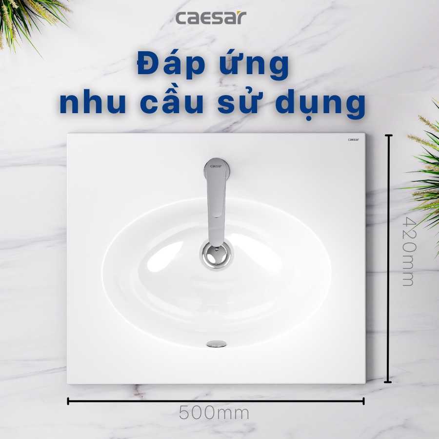 Chậu rửa mặt lavabo dương vành Caesar L5022 - 9