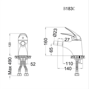 Vòi bệ vệ sinh nữ Caesar B183C - 2