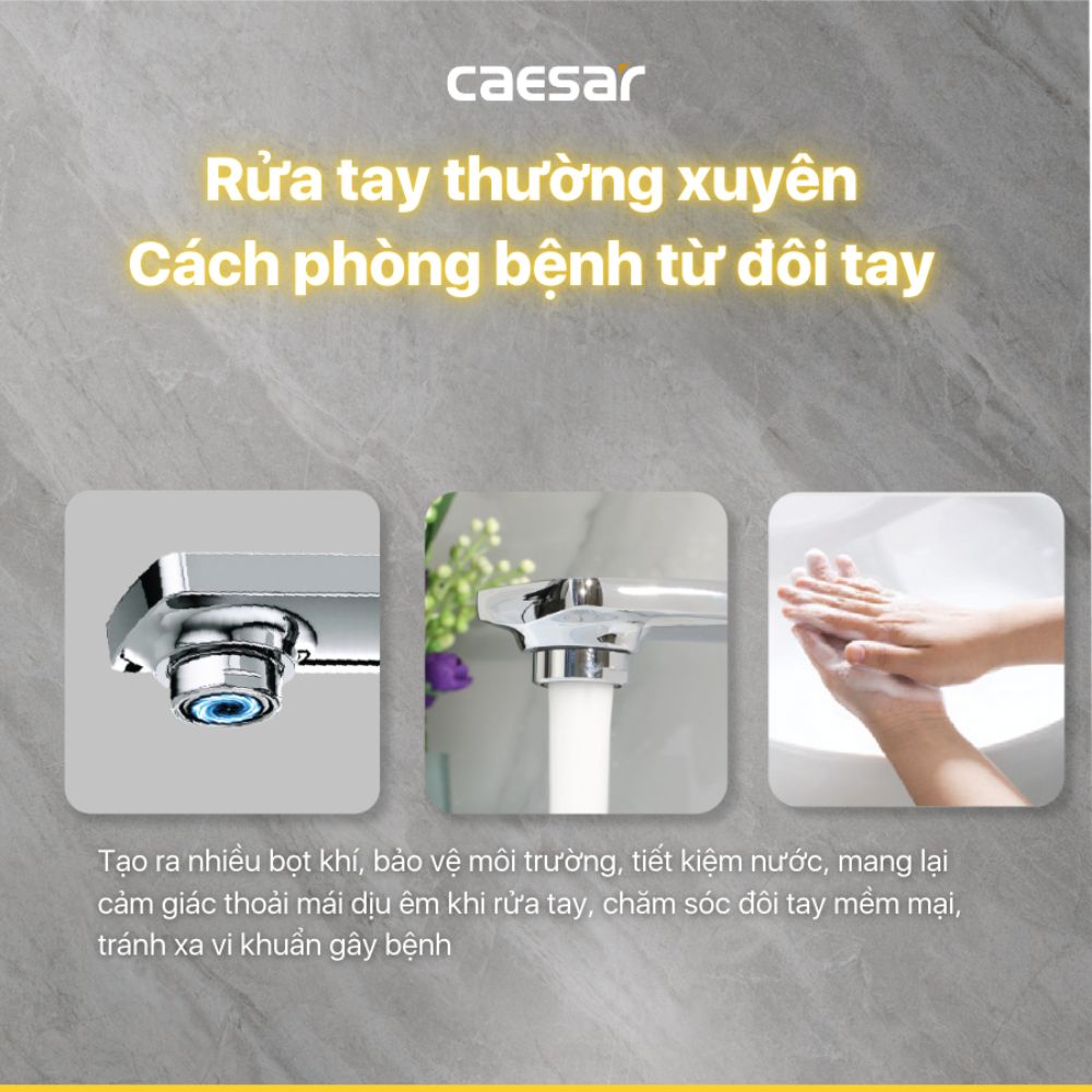 Vòi chậu lavabo nóng lạnh Caesar B500CU - 3