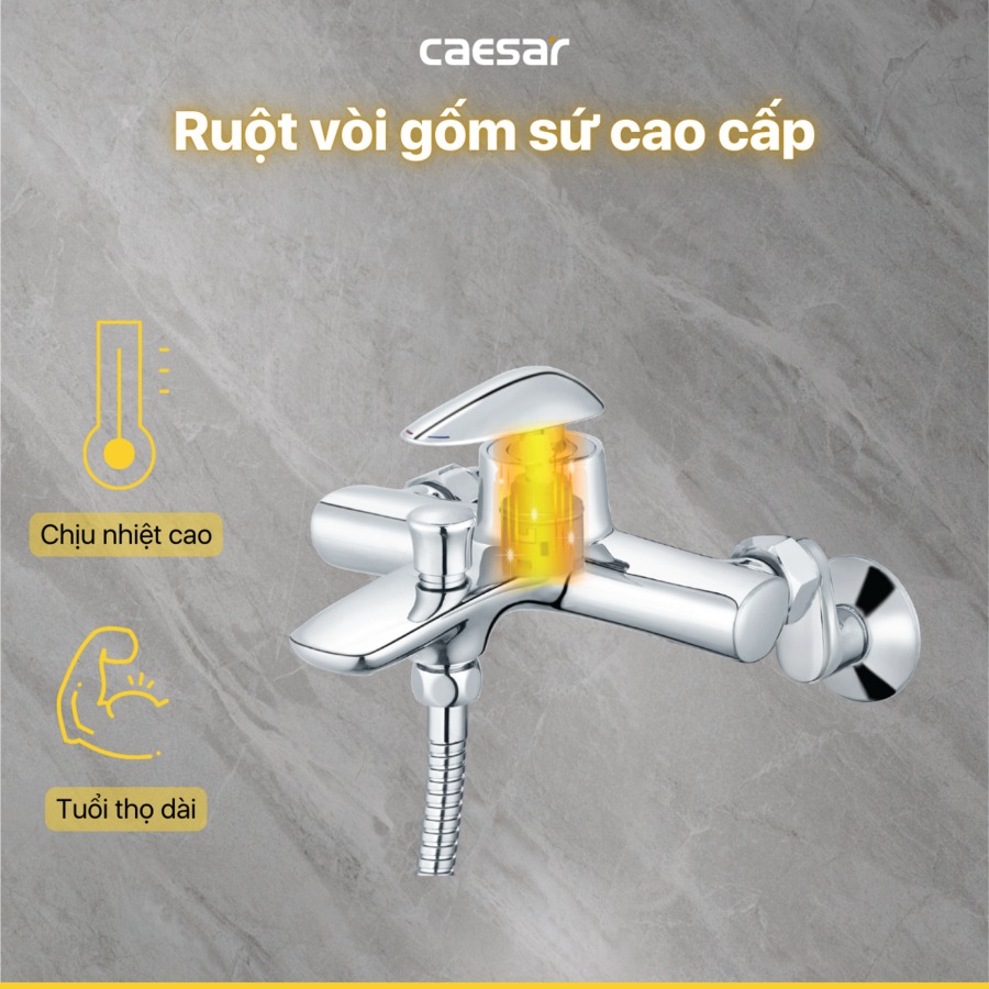 Bộ vòi sen tắm nóng lạnh Caesar S813C - 15